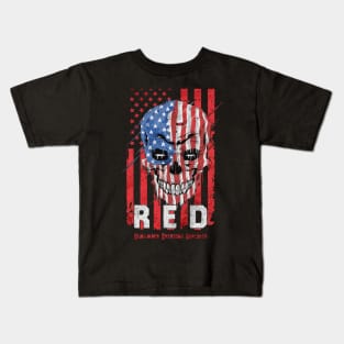 red skull america Kids T-Shirt